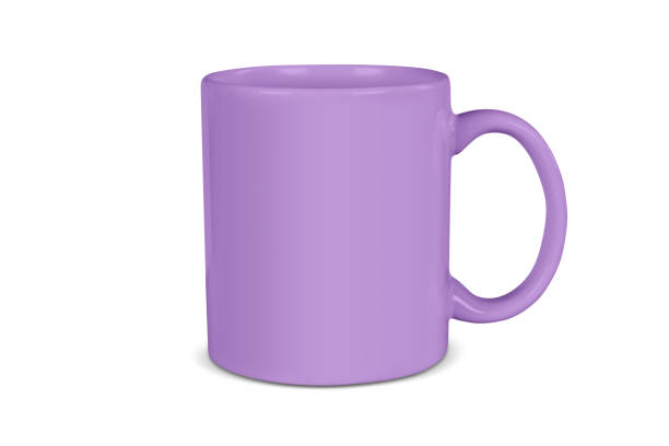 11 oz Purple Coffee Mug Mockup Isolated on White Background