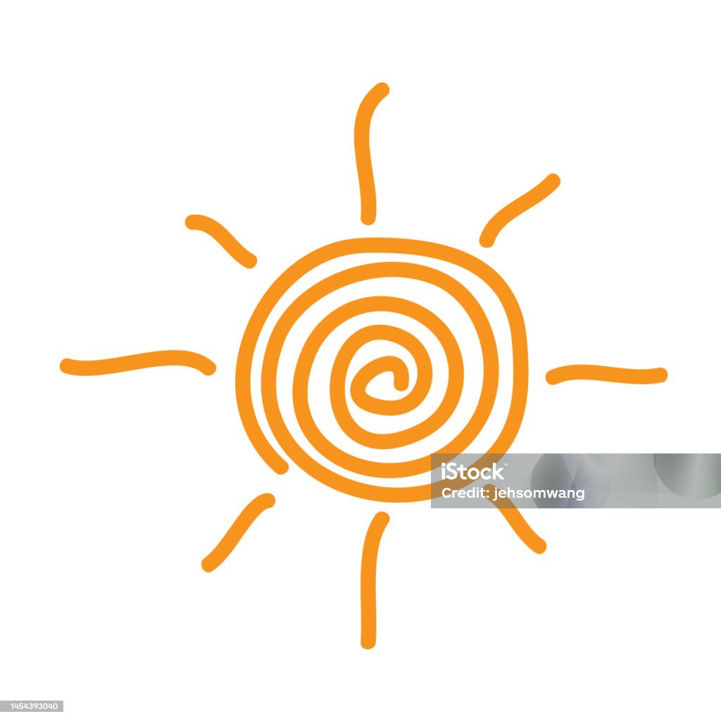 Sun Hand Draw Hand Drawn Sun Illustration Vector Stock Illustration - Download Image ...
