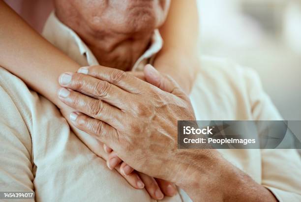 Senior Man Nurse Or Holding Hands In Support Trust Or Security For Mental Health Depression Or Anxiety In Nursing Home Zoom Healthcare Worker Or Caregiver With Retirement Elderly In Therapy Help Stock Photo - Download Image Now
