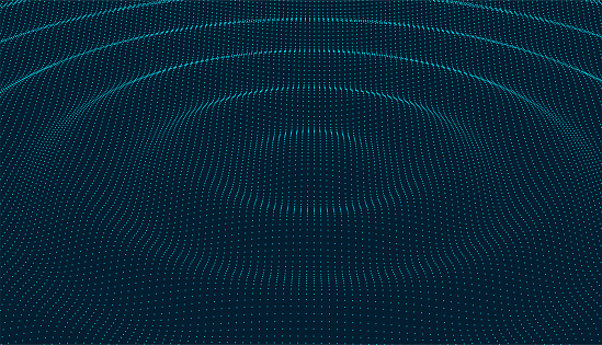 Blueprint style futuristic concept background with with concentric waves.