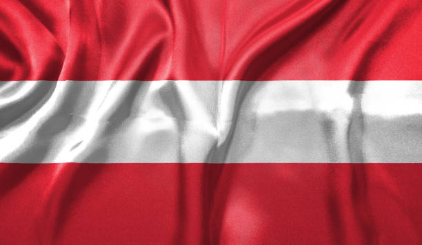 istock Austria flag wave highly detailed realistic 3D rendering. 1454395412