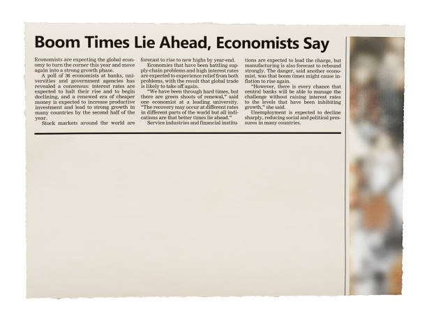 istock Space for your copy under optimistic news article about economic boom times being just around the corner 1454396209