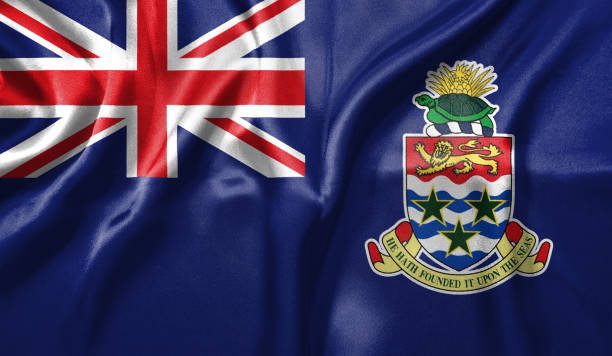 istock Cayman Islands flag wave highly detailed realistic 3D rendering. 1454396281