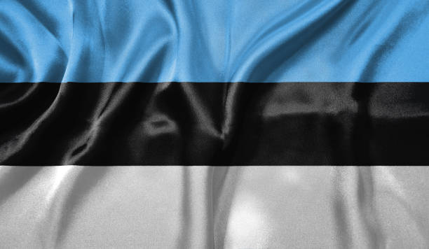istock Estonia flag wave highly detailed realistic 3D rendering. 1454396727