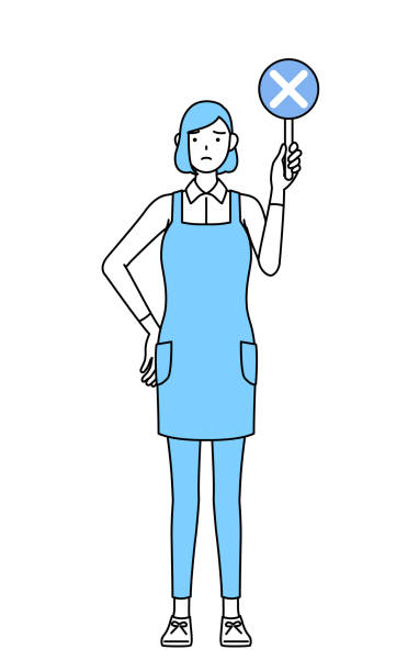 ilustrações, clipart, desenhos animados e ícones de uma mulher em um avental segurando uma barra de mas, indicando respostas incorretas. - cheap mb