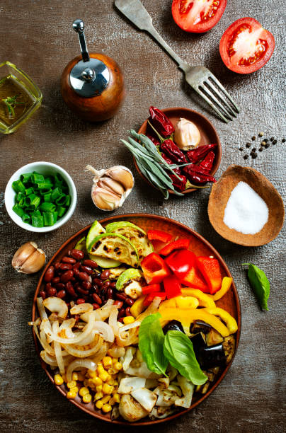 istock Fried healthy vegetables on a plate 1454405080