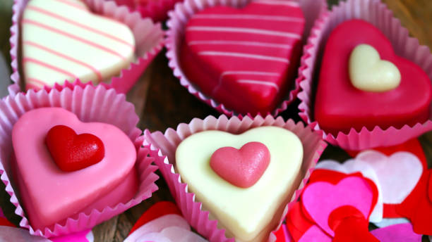 istock Sweets for Valentine's Day. Marzipan hearts. 1454406917