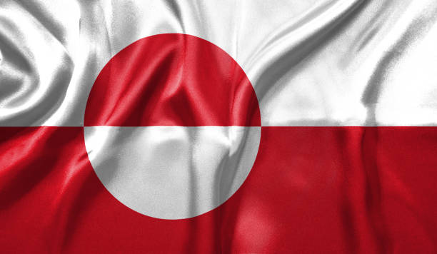 istock Greenland flag wave highly detailed realistic 3D rendering. 1454408099