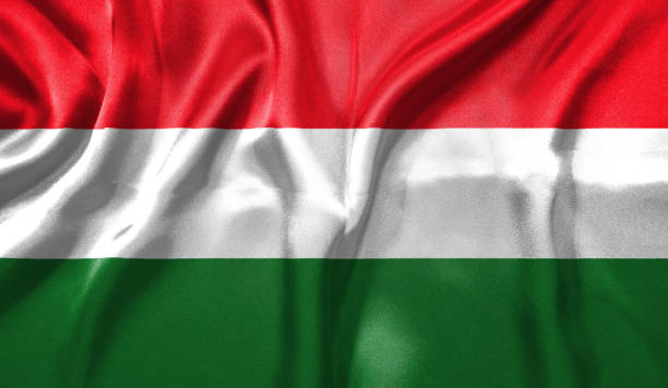 istock Hungary flag wave highly detailed realistic 3D rendering. 1454408207