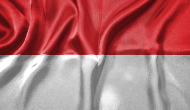 istock Indonesia flag wave highly detailed realistic 3D rendering. 1454408237