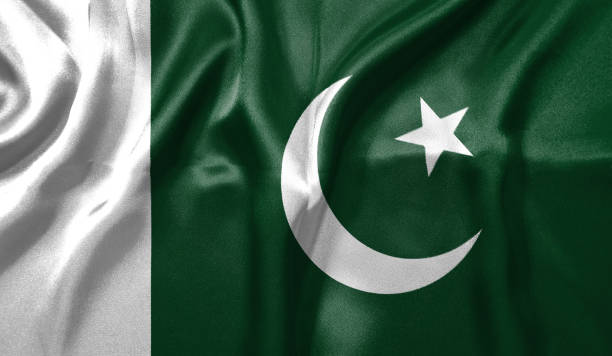 istock Pakistan flag wave highly detailed realistic 3D rendering. 1454408819