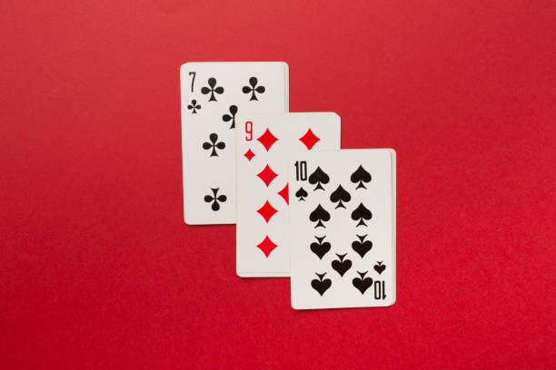 istock Playing cards on color background. Gambling concept. Top view 1454409821