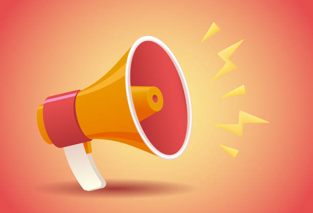 istock Colourful vector realistic illustration of loudspeaker and lightning. Breaking news concept. Cartoon megaphone and thunderbolt 3d illustration for banner, site, print, banner. 1454409823