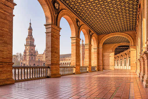 Scenic view of Plaza de España, Seville/Spain aka the city of Theed on the planet Naboo/Star Wars