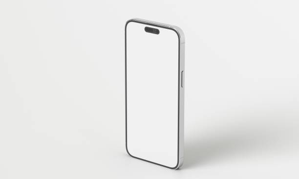 istock Illustration 3d render of isometric rectangles simulating a telephone in a 3d space with blank spaces. From different perspectives and views to help rock up for applications. 1454411689