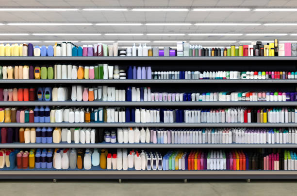 Deodorant on shelf horizontal at supermarket