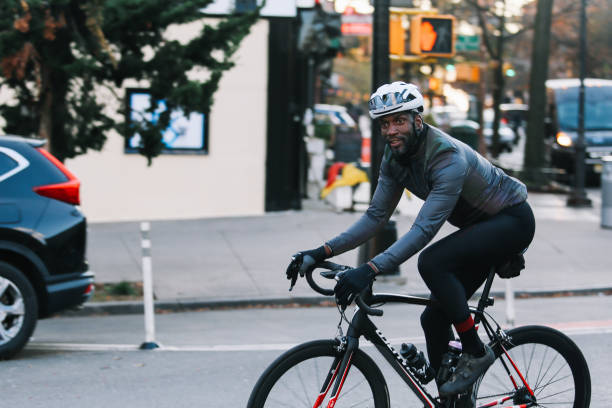 istock cycling fast through Brooklyn, NYC 1454420086