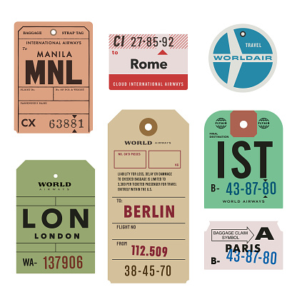 Vintage World Travel Luggage Tags