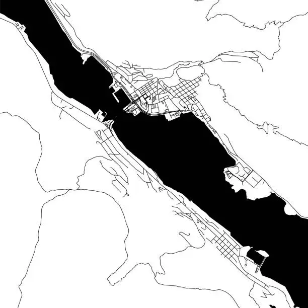 Vector illustration of Juneau, Alaska, USA Vector Map