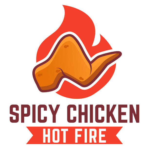 spicy chicken icon vektorillustration - roast chicken restaurant food vector stock-grafiken, -clipart, -cartoons und -symbole