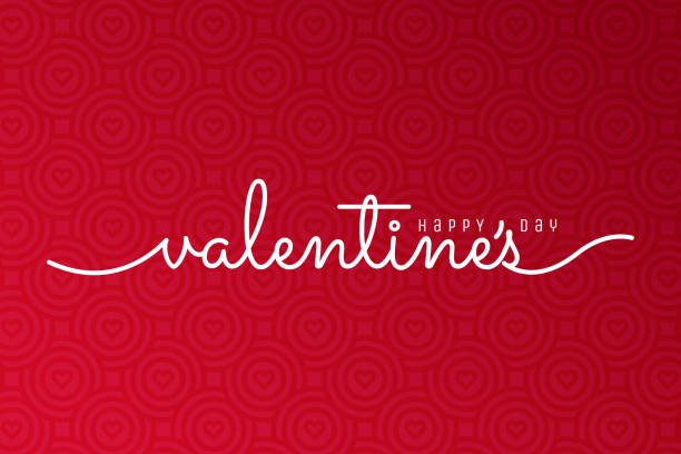 handschrift happy valentine's day konzept hintergrund. valentinstag schriftzug. 14. februar. vektordarstellung. - valentines day couple stock-grafiken, -clipart, -cartoons und -symbole