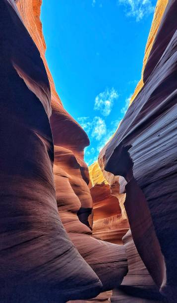 istock Red canyon hill with a cloudy blue sky 1454434503