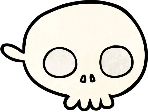 Vector illustration of cartoon spooky skull mask