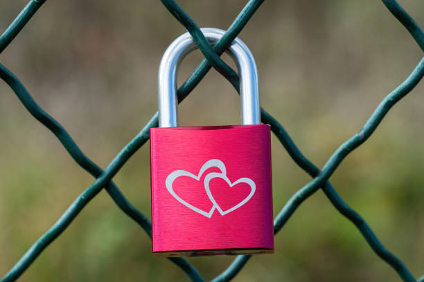 istock Love padlocks on a bridge. Valentines day love concept. 1454437048