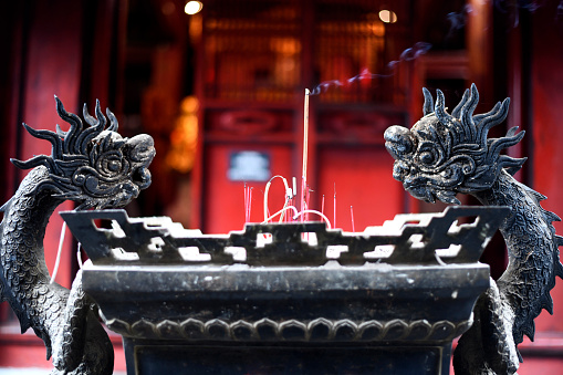 Buddist temple incense burner, Vietnam.