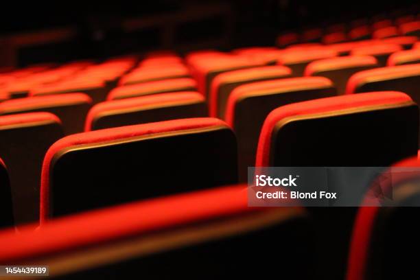 Red Theater Seats Stock Photo - Download Image Now - Armchair, Arts Culture and Entertainment, Auditorium