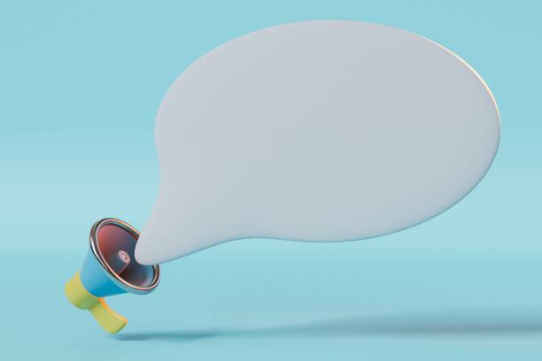 istock disclosure of important information. A loudspeaker with a cloud for a message. copy paste. 3D render 1454440612