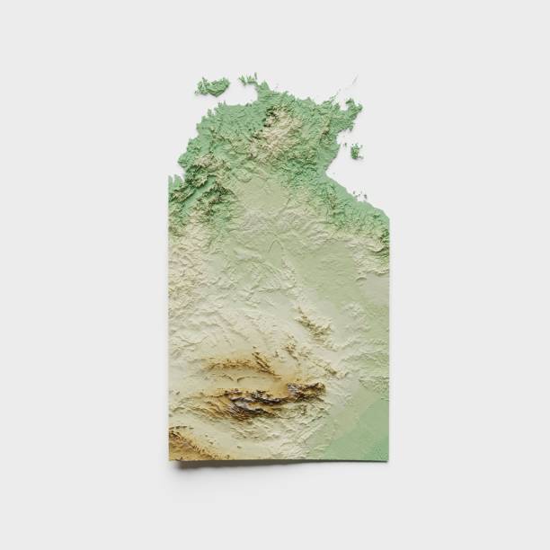 istock Northern Territory of Australia Topographic Relief Map - 3D Render 1454442424