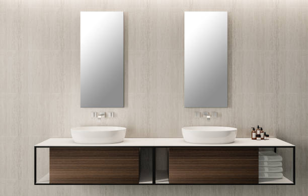 istock Modern minimalist Scandinavian bathroom 1454445022