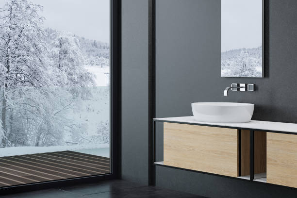 istock Modern minimalist Scandinavian bathroom 1454445116