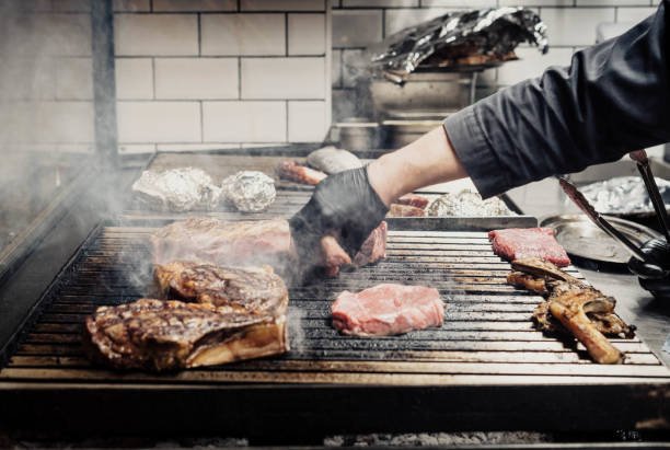 istock Cuts of Argentine meat on a professional grill 1454446042