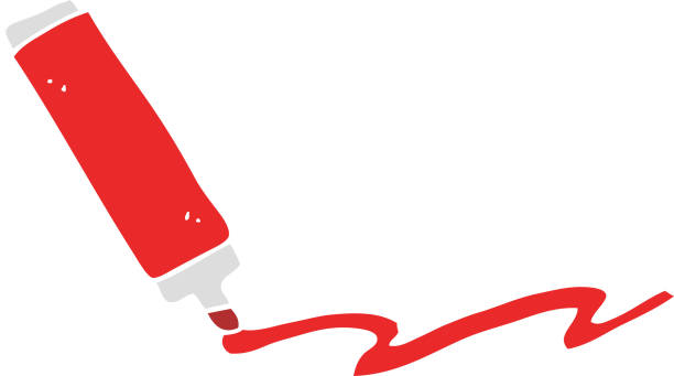 istock flat color illustration of marker pen 1454446375