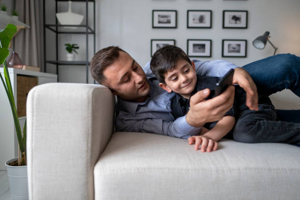 istock Playful father and boy 1454449322