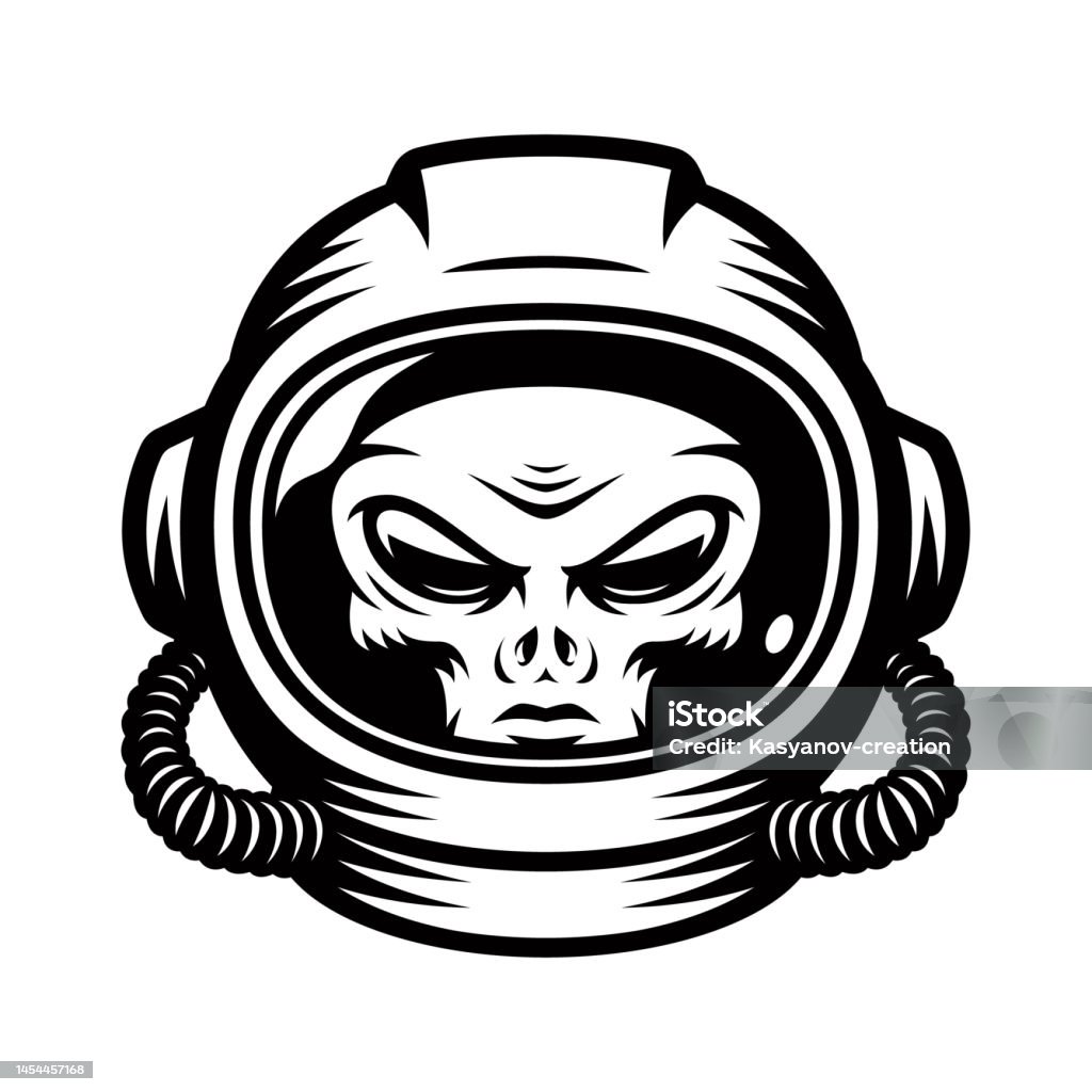 Alien In An Astronaut Helmet Stock Illustration - Download Image Now ...
