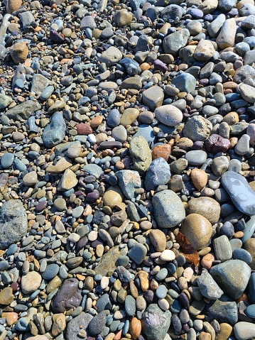 Colorful rocks on the shore in Catalina