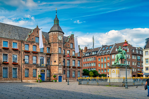 Old Town Hall on Marktplatz in Old Town Dusseldorf, North Rhine-Westphalia, Germany.