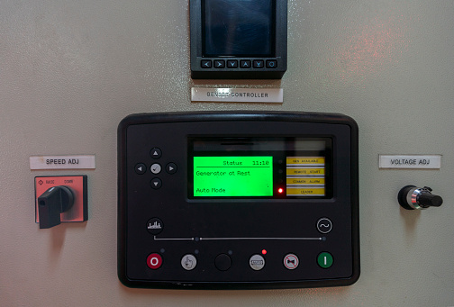 Generator power set controller or genset controller panel for electric power setting