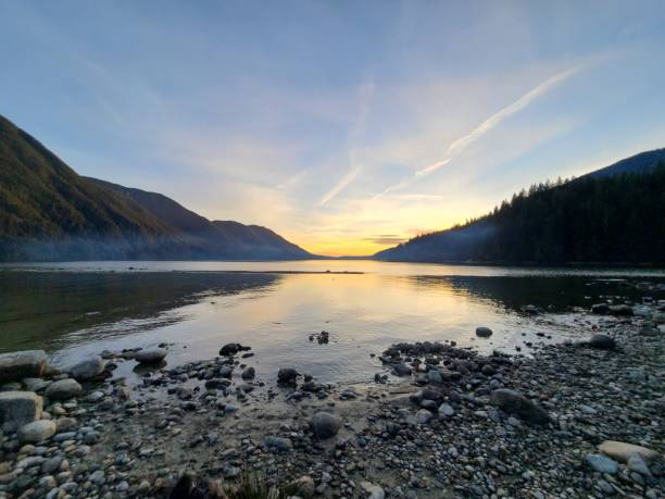 istock Sunset over lake 1454469756