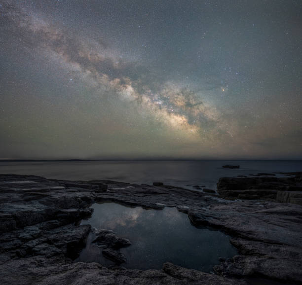 istock Milky Way Galaxy reflecting in a tidal pool 1454480441