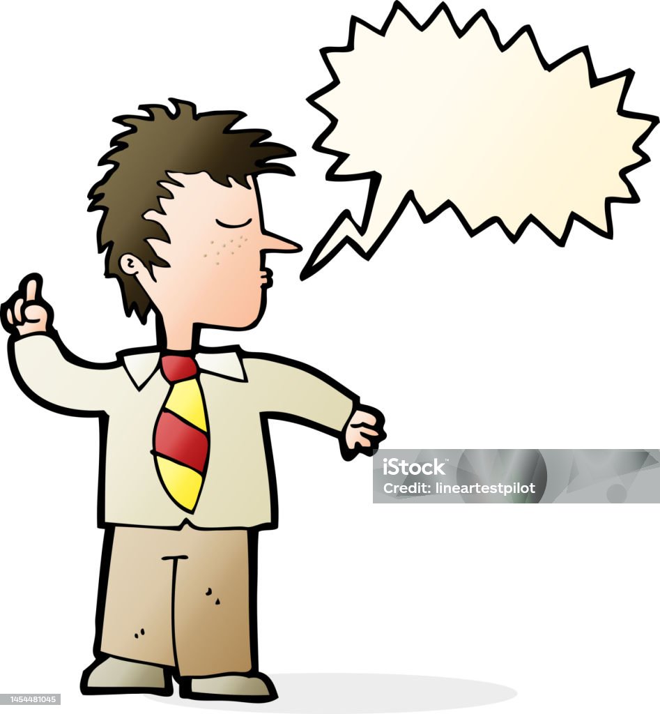 Point Cartoon Sample Cartoon Man Making His Point With Speech Bubble Stock Illustration ...