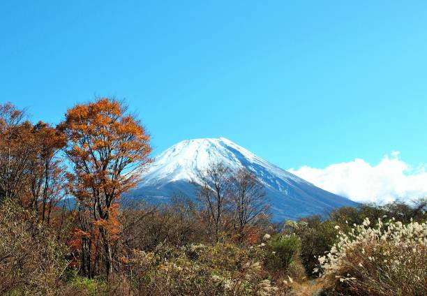 istock Mt.Fuji covered with autumn snow. 1454481094