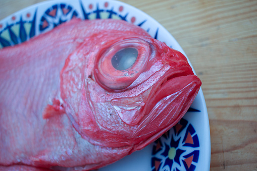 a red bream or beryx decadactylus ready to be cooked