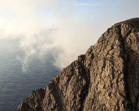 The cliff at Nordkapp, the most northern point of Norway