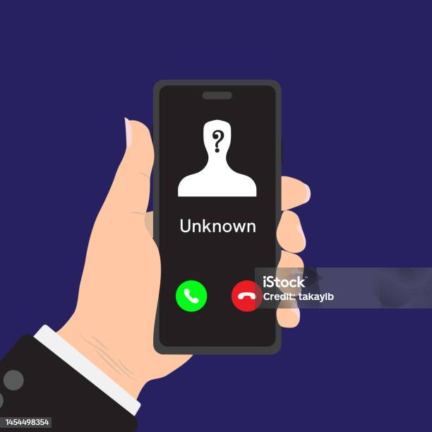 In Known Number Unknown Number Calling Stock Illustration - Download Image Now ...