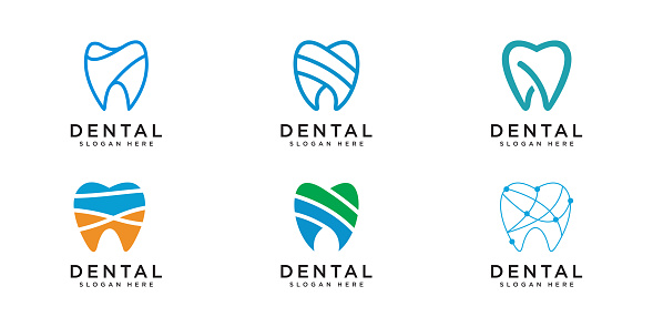 set of dental   design vector
