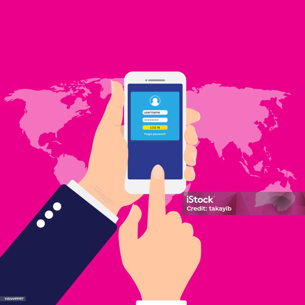Account Application Background Login Form Page Modern Background For App Development Stock ...